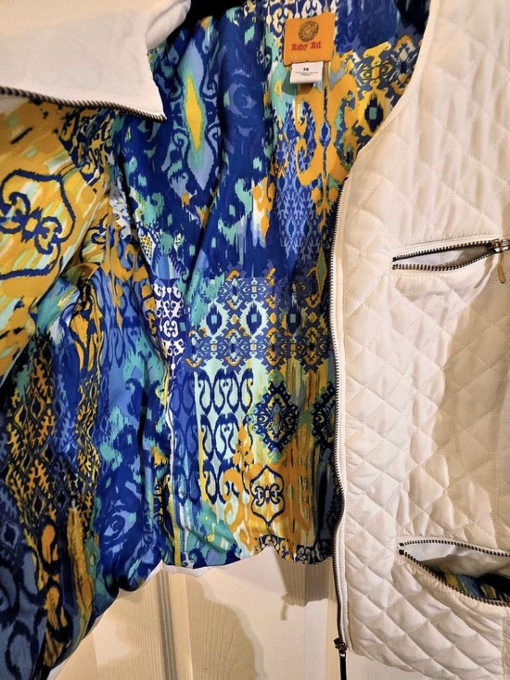 Ruby Rd Quilted Jacket in White Size 14 - Picture 5 of 10